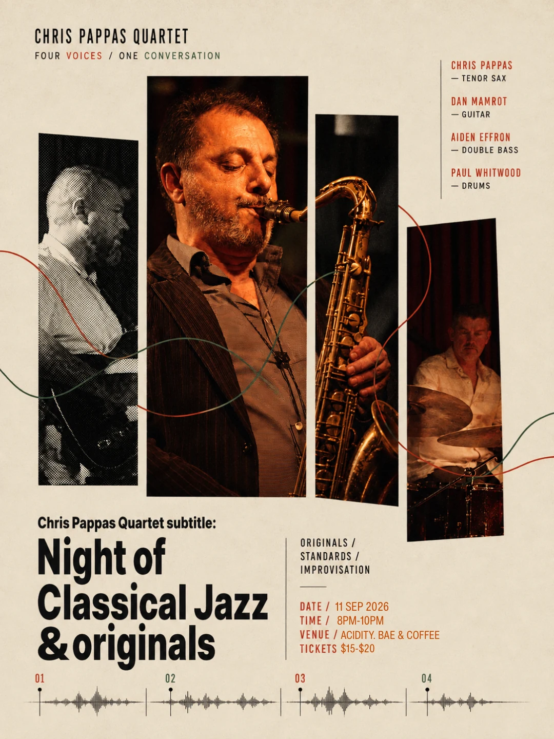 Chris Pappas Quartet Classical Jazz Night poster