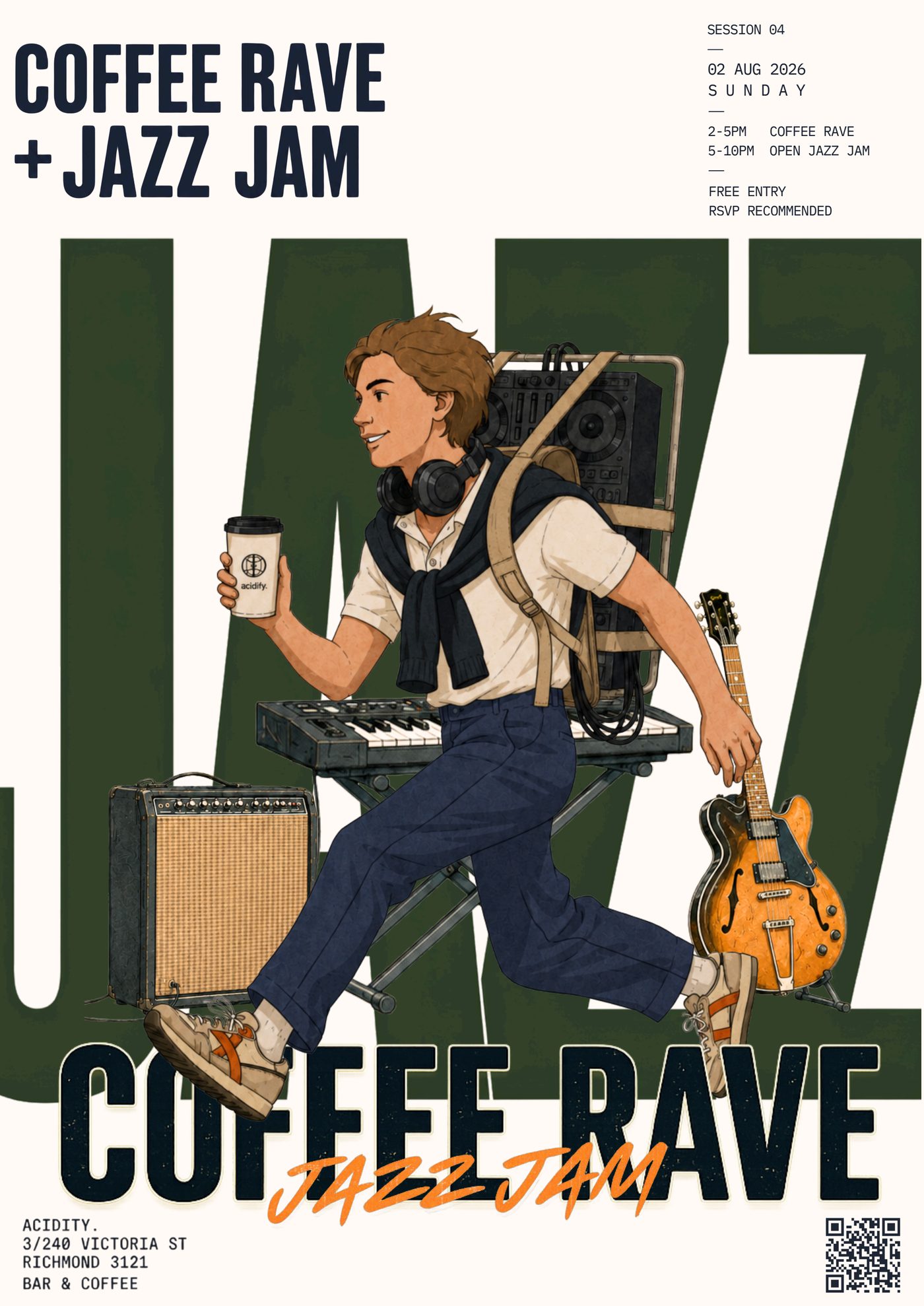 Coffee Rave + Jazz Jam poster